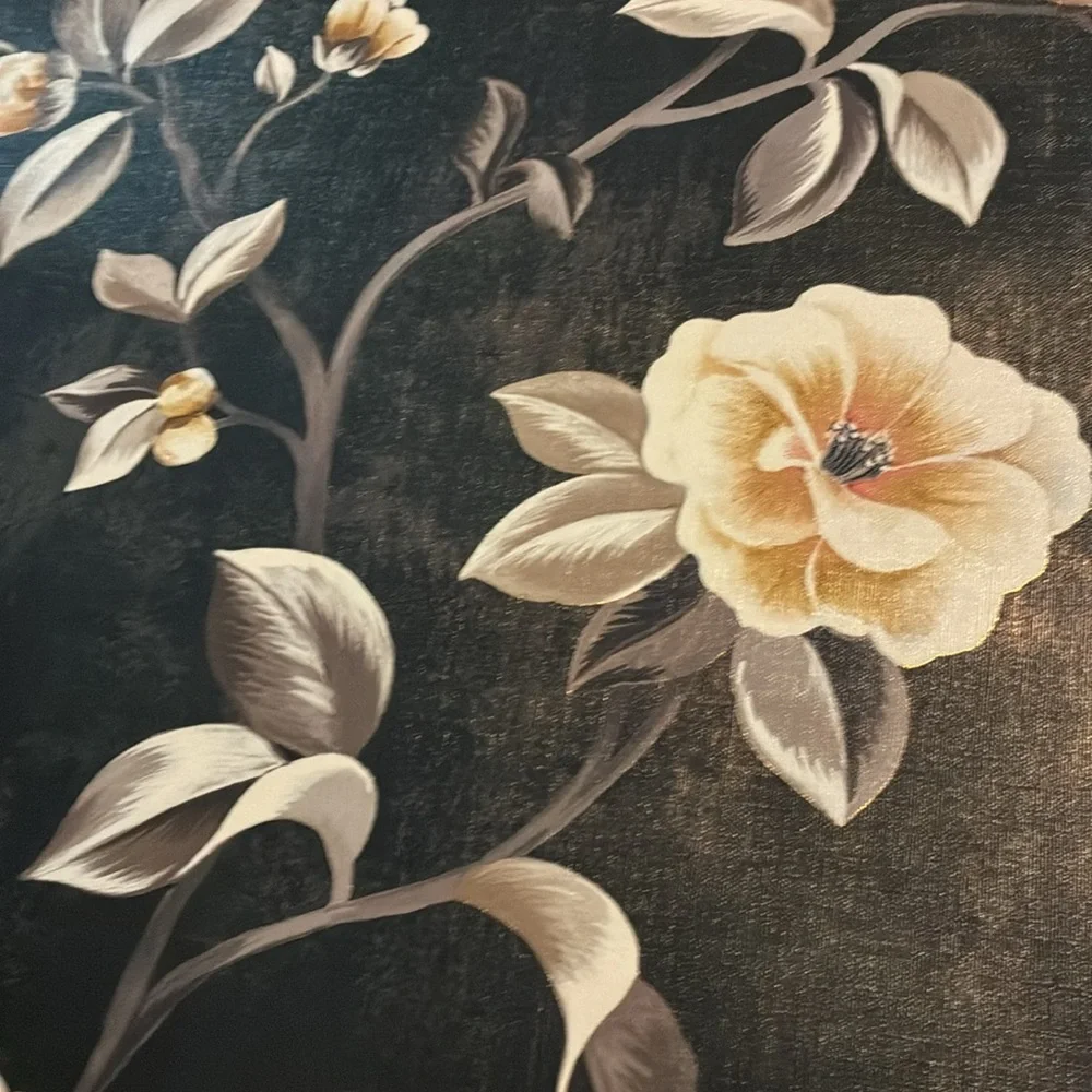 Floral and Bird Textured Wallpaper sample